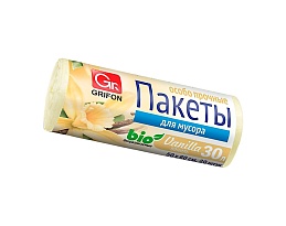 Мешки для мусора 30 л, ароматизированные, Ваниль, бежевые, в рулоне 20 шт., ПНД, 9 мкм, 560х530 мм, GRIFON Aroma, 101-020 V в Бийске