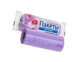 Мешки для мусора 35 л, ароматизированные, сиреневые, в рулоне 20 шт., ПНД, 12 мкм, 560х530 мм, GRIFON Полевые Цветы, 100-034 в Бийске