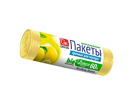 Мешки для мусора 60 л, ароматизированные, Лимон, желтые, в рулоне 20 шт., ПНД, 9 мкм, 650х550 мм, GRIFON Aroma, 101-023 Li в Бийске