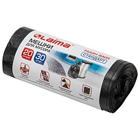 Мешки для мусора 20 л, черные, в рулоне 30 шт., ПНД, 8 мкм, 500х450 мм, LAIMA, 601376 в Бийске