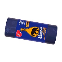 Мешки для мусора 160 л, синие, рулон 10 шт., ПВД, 35 мкм, 1100х900 мм, Уфа Пак, МВ1755 (МВ 160-10ср) в Бийске