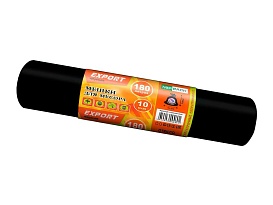 Мешки для мусора 180 л, ароматизированные, черные, в рулоне 10 шт., ПВД, 80 мкм, 1100х930 мм, EXPORT, exp18010142 в Бийске
