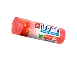 Мешки для мусора 60 л, ароматизированные, Клубника, красные, в рулоне 20 шт., ПНД, 9 мкм, 650х550 мм, GRIFON Aroma, 101-023 K в Бийске