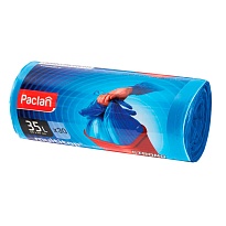 Мешки для мусора 35 л, с ушками, синие, в рулоне 30 шт., ПНД, 10,5 мкм, 640х500 мм, PACLAN Multitop, 600819 в Бийске
