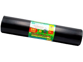 Мешки для мусора 280 л, ароматизированные, черные, в рулоне 10 шт., ПВД 110 мкм, 1400х930 мм, Добрыня, Dob28010black в Бийске