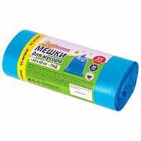 Мешки для мусора 35 л, синие, в рулоне 30 шт., ПНД, 10 мкм, 600х500 мм, Любаша, 608091 в Бийске