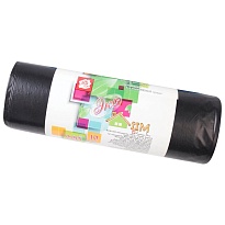 Мешки для мусора 220 л, черные, в рулоне 10 шт., ПВД, 29 мкм, 1100х830 мм, Концепция Быта ЭкоДом, 604924 в Бийске