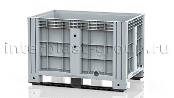 Контейнер iBox сплошной на полозьях с пробкой 1 дюйм серый в Бийске