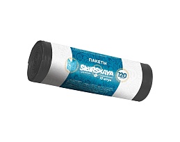 Мешки для мусора 120 л, черные, в рулоне 10 шт., ПНД, 14 мкм, 1100х700 мм, SIBIRSKAYA, 101-008 S в Бийске