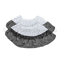 Бахилы бело-черные 1000 шт (500 пар), 48 мкм, двойная подошва, с одной резинкой, Эконом+ в Бийске