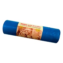 Мешки для мусора 100 л, с завязками, синие, в рулоне 10 шт., ПВД, 40 мкм, 840х670 мм, Концепция Быта Vitalux, 604933 в Бийске