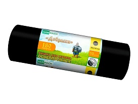 Мешки для мусора 180 л, ароматизированные, черные, в рулоне 10 шт., ПВД, 100 мкм, 1100х930 мм, Добрыня, Dob18010black в Бийске
